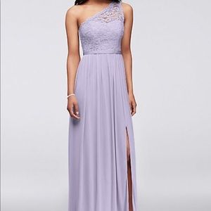 David’s bridal bridesmaid dress in lilac (iris)